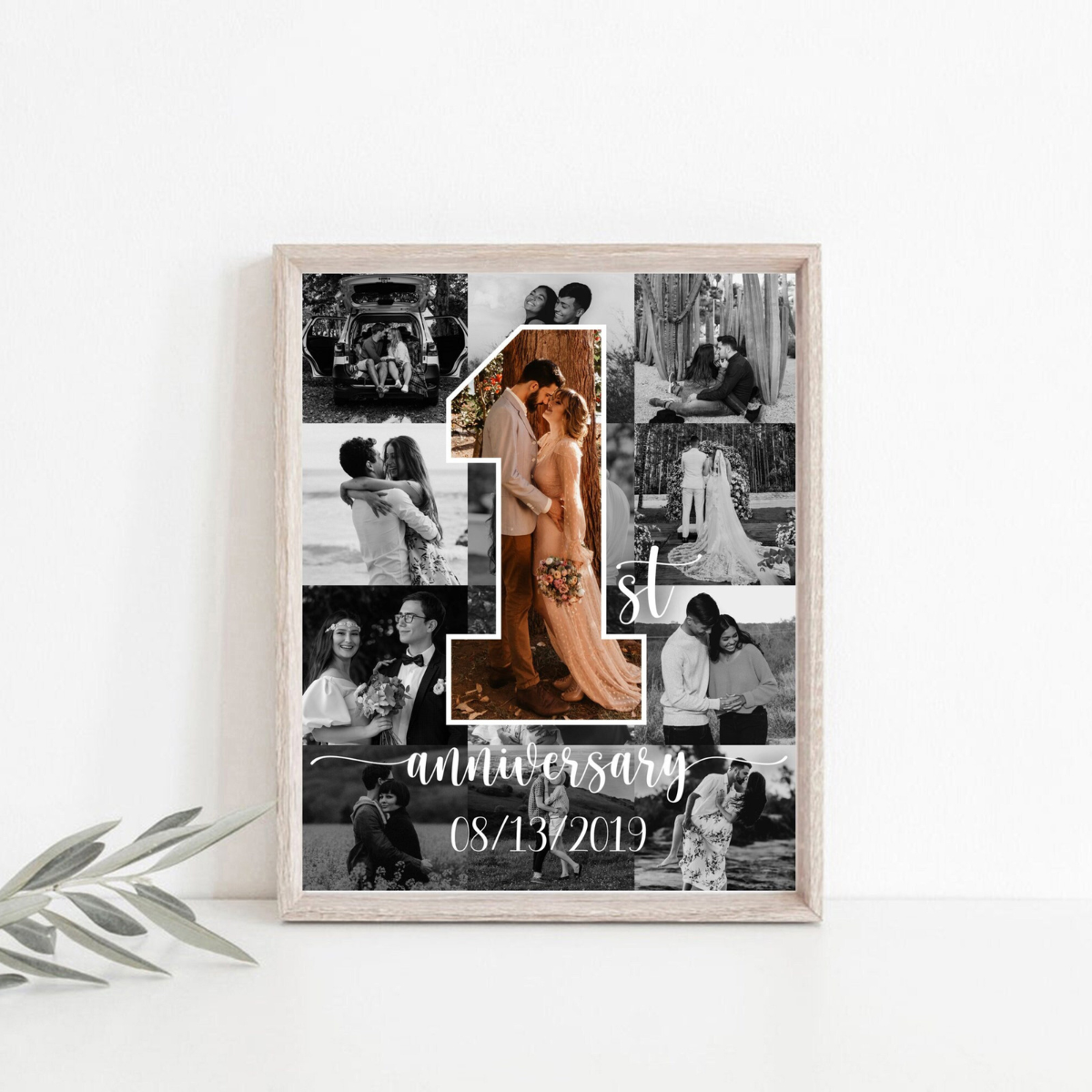 Custom Anniversary Gifts For Wife Husband, Number One Collage, One Year Anniversary Gifts