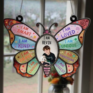 God Says I Am - Personalized Butterfly Suncatcher