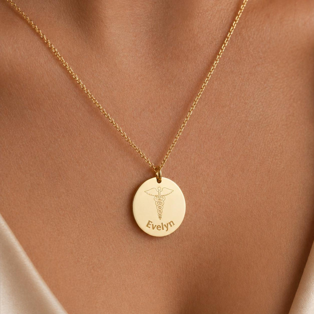 Personalized Nurse Necklace, RN Gift, Medical Symbol Necklace, Custom Name Necklace for Nurse, Graduation Gift
