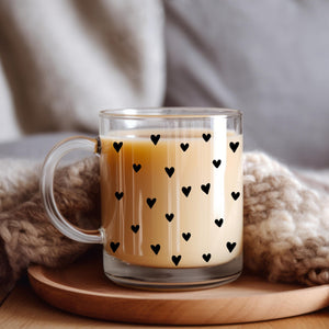 Personalised Glass Heart Mug, Clear Heart Mug, Name Mug, Heart Mug, Gift For Friend, Daughter Mug, Girlfriend Mug