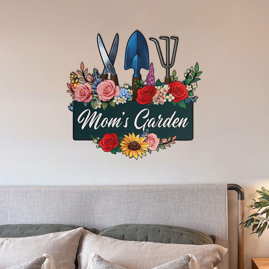 Custom Metal Garden Sign, Mother's Day Gift, Personalized Rose Garden Sign, Greenhouse Wall Decor, Nana's Blessings, Gardening Gifts