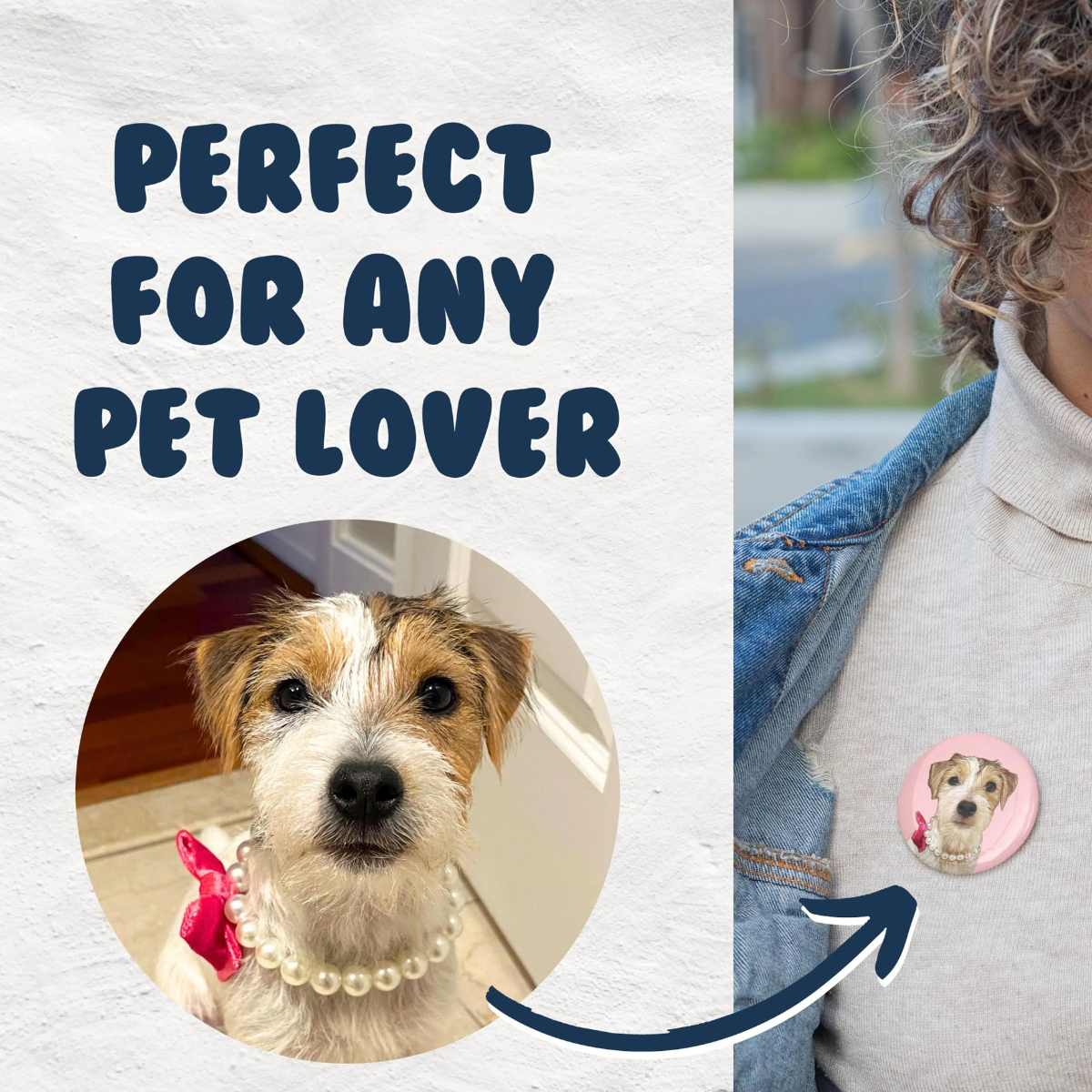 Custom Pet Button Pin , Pet Illustration, Personalized Pin, Pinback Buttons, Custom Pet Gifts, Pin Button, Pet Memorial Gifts, Dog Portrait