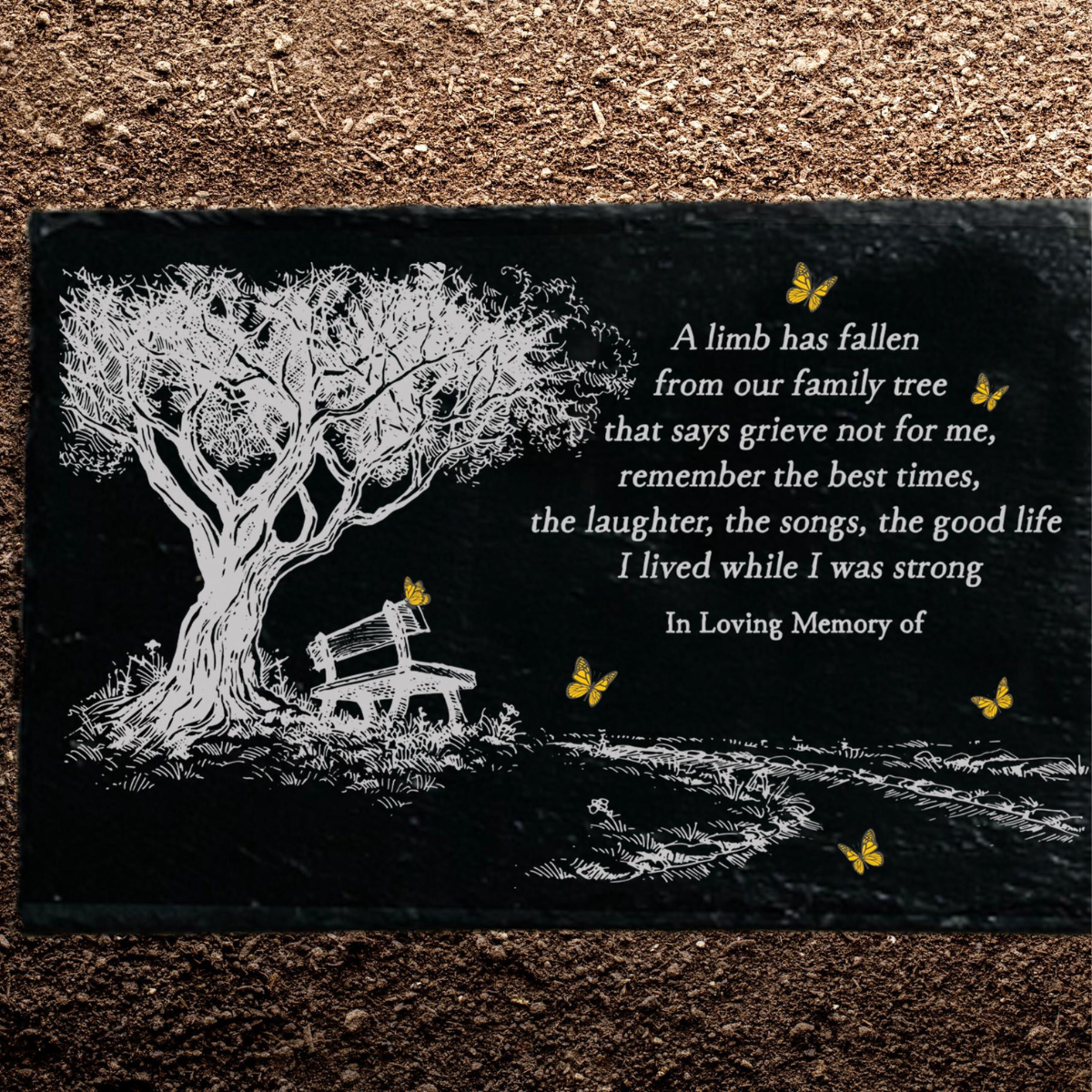A Limb Has Fallen, Yellow Butterflies Sympathy Gift, Keepsake, Remembrance, Bereavement Gift, Loss of a Loved One