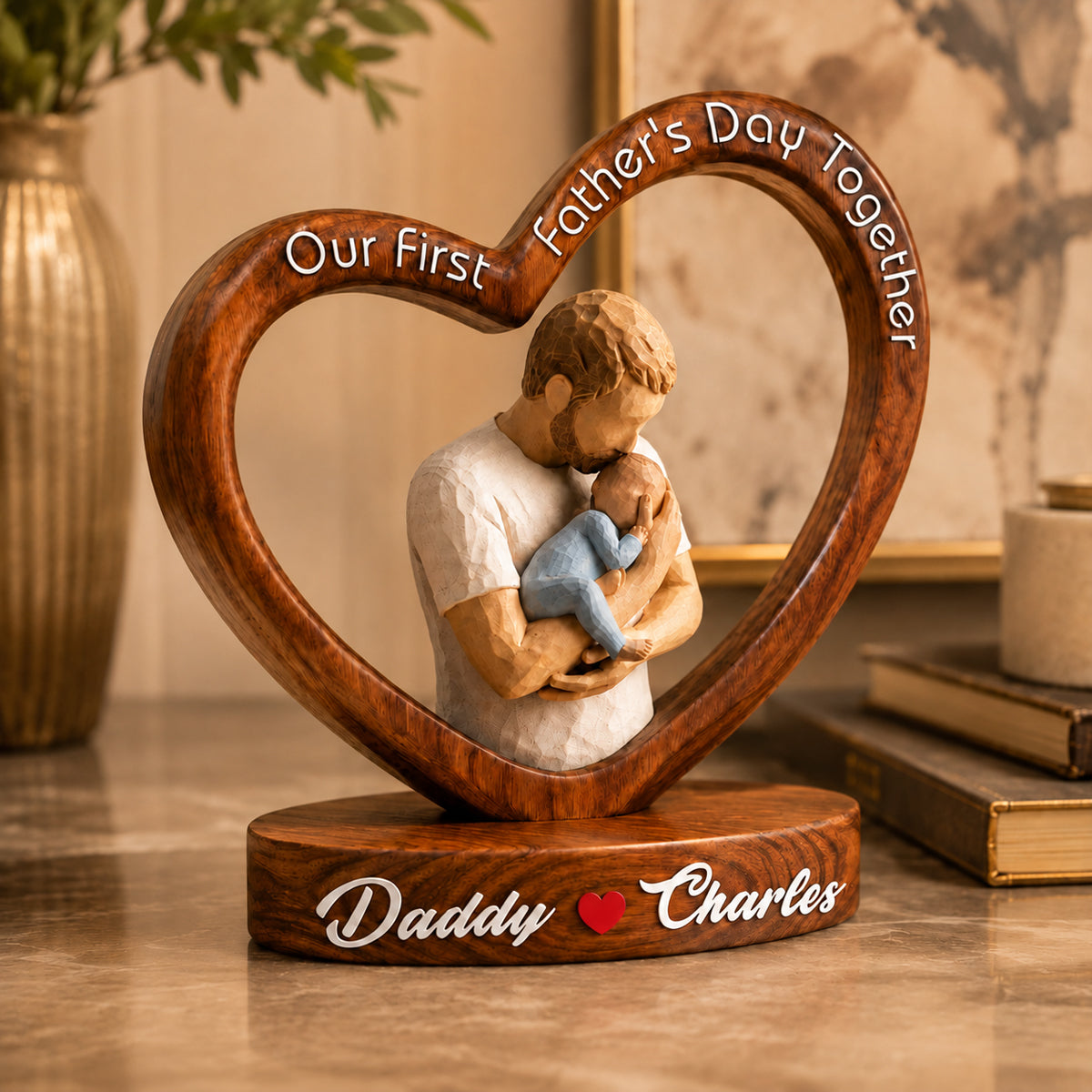 Our First Father's Day Together - Personalized Wooden Plaque