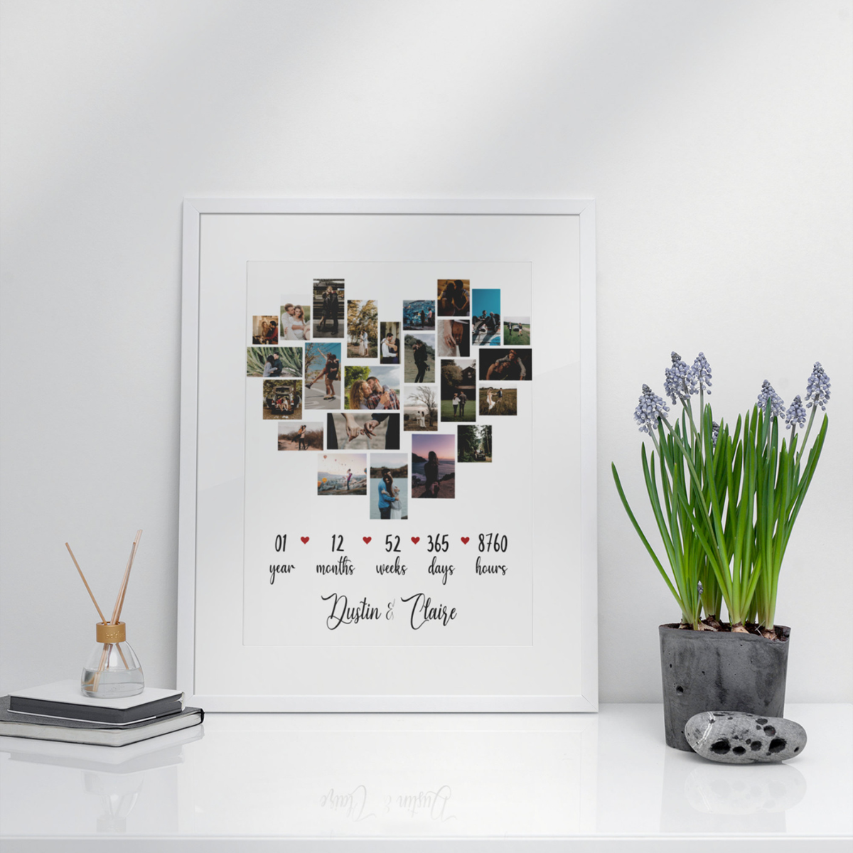 Custom First Anniversary Collage Canvas, 1 Year Anniversary Gift, First Year Together, One Year Down, One Year Anniversary Gift