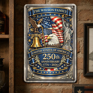America Anniversary - Personalized Custom 3D Inflated Effect Metal Sign