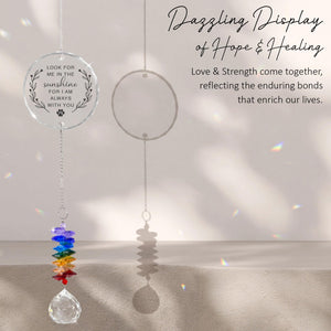 Look For Me In The Sunshine Personalized Memorial Ornament, Crystal Heart Ornament Sympathy gift, Memorial gift with name, Prism rainbow
