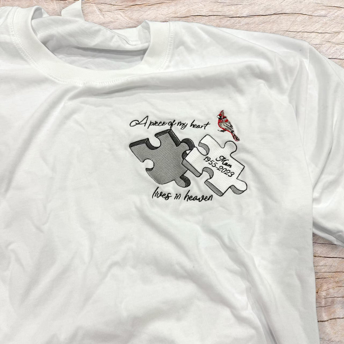 In Loving Memory Embroidered Shirt, Personalized Name Butterfly Memorial Gift for Loss of Dad Mom, Custom Remembrance Day Keepsake