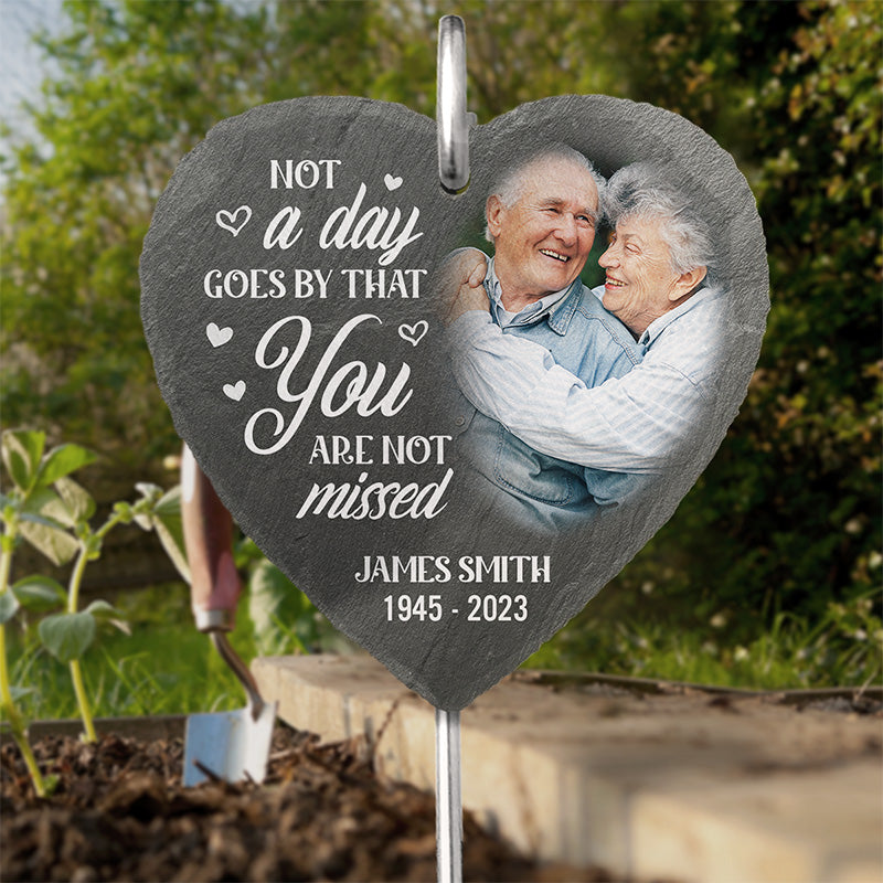 Not A Day Goes By That You Are Not Missed Memorial Photo - Personalized Garden Stake - Memorial Gift