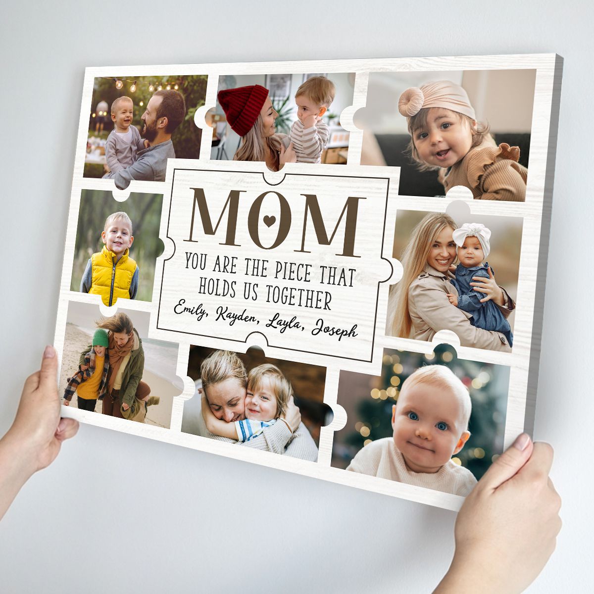Special Mom Gift on Mothers Day Custom Puzzle Photo Canvas