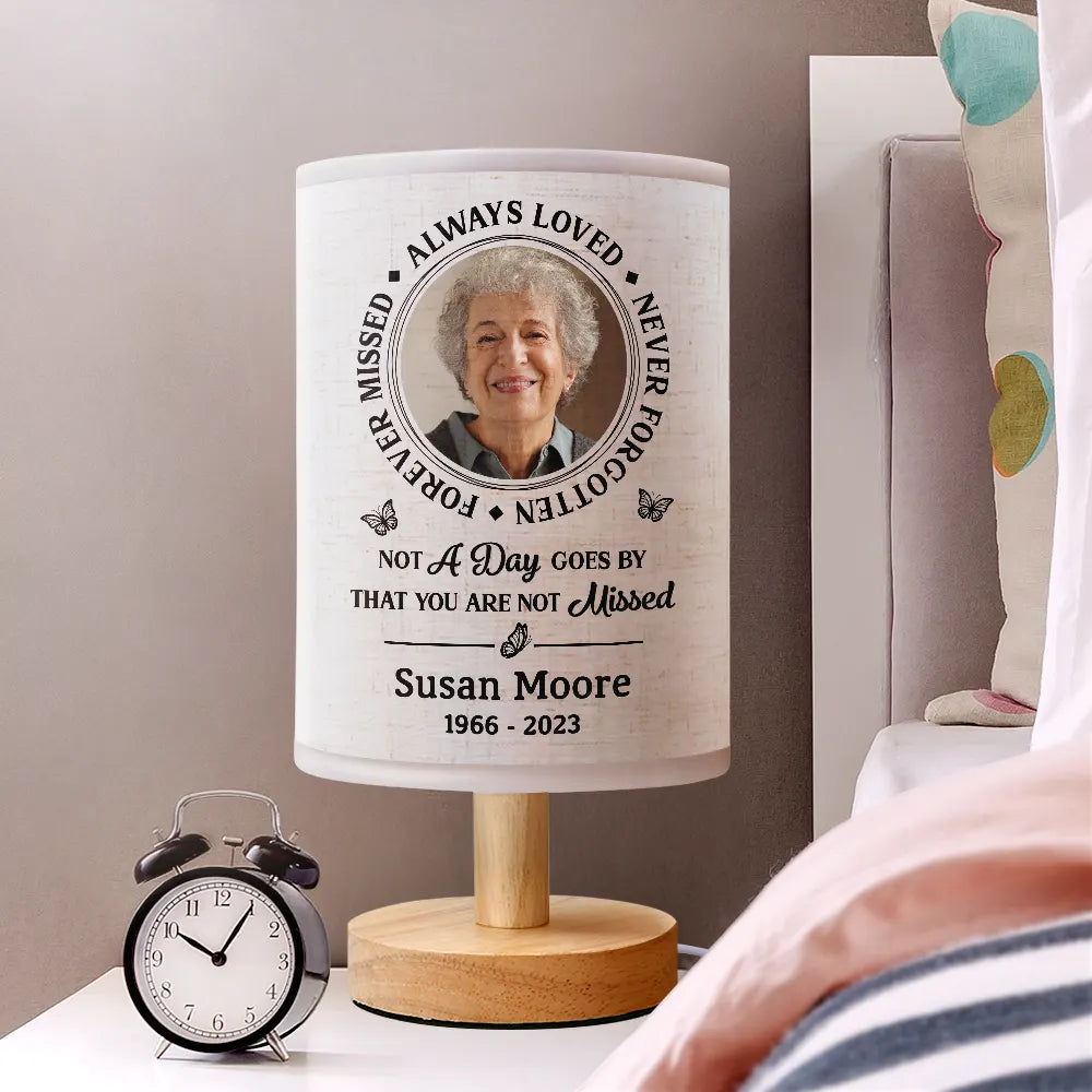 Custom Photo Memorial Always Loved Never Forgotten - Personalized Fabric Lamp - Memorial Gift