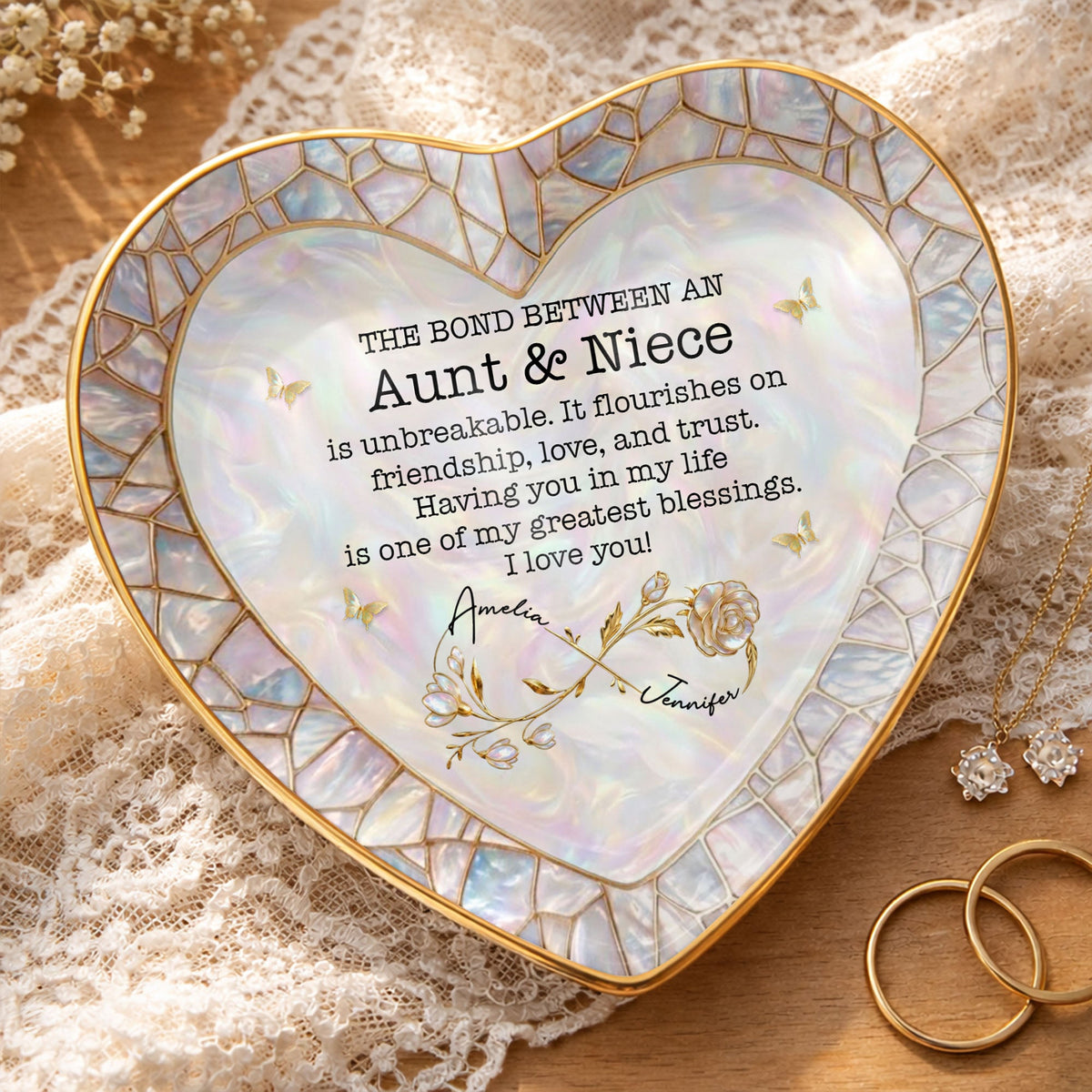 Having You In My Life Is My Greatest Blessing - Personalized Jewelry Dish - Gift For Aunt, Mother's Day Gift