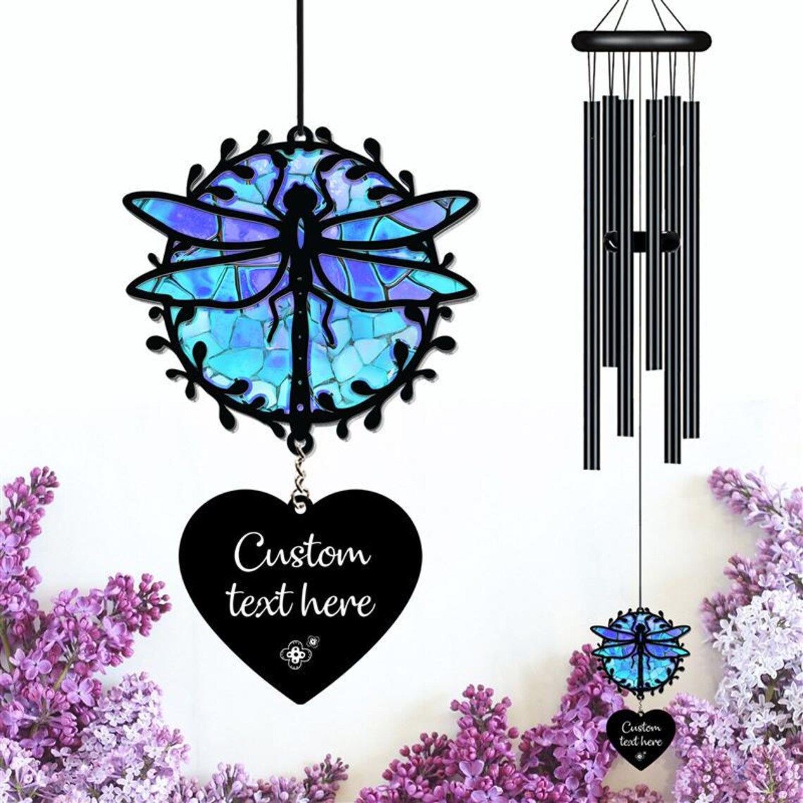 Personalized Dragonfly Wind Chime, Dragonfly Wind Chime, Dragonfly Suncatcher Wind Chime, Dragonfly Lover Gift, Memorial Wind Chime