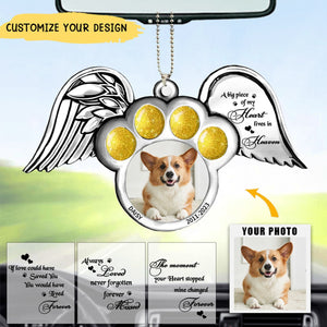 Custom Personalized Memorial Dog Wings Aluminum/ Acrylic Ornament - Memorial Gift Idea For Christmas - Upload Pet Photo - The Moment Your Heart Stopped Mine Changed Forever 2_1_5000x_2f19b065-fdce-405d-b502-e9f2891302b7.jpg