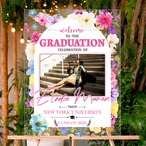 Floral Pink 2026 Personalized Acrylic Welcome Sign