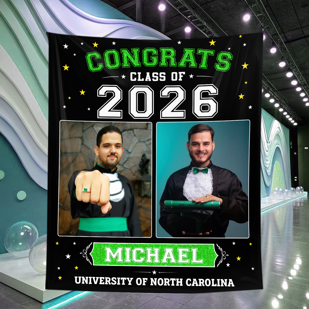 Class Of 2026 Style Personalized Graduation Backdrop