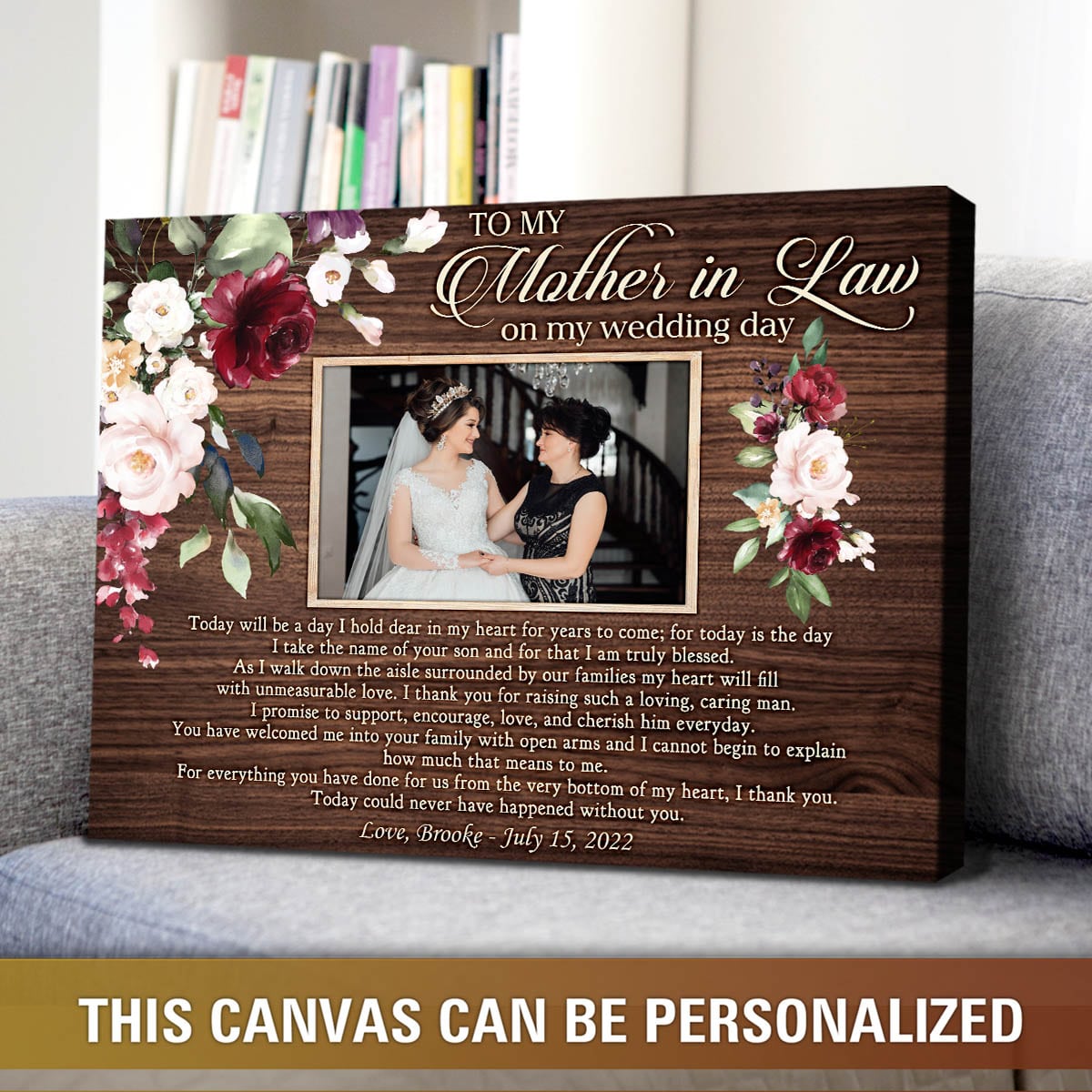 To My Mother-in-law On Wedding Day - Personalized Canvas - Gift For Mother-in-law, Wedding Day Gift