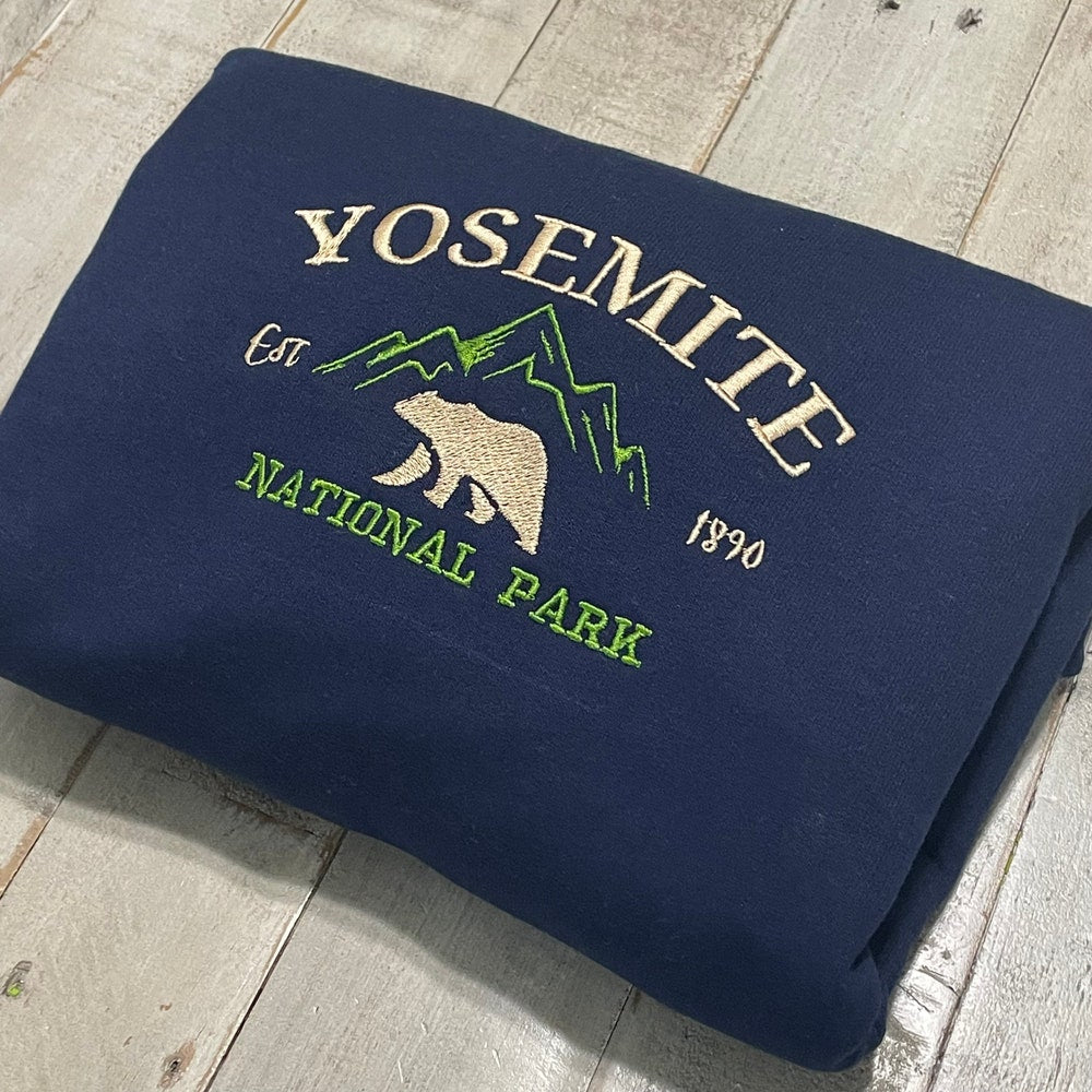Yosemite National Park Embroidered Crewneck-Embroidered Crewneck-National Park Sweatshirt 4