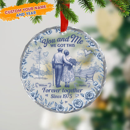 You and Me, We Got This - Personalized Crystal Ornament - Anniversary Keepsake, Christmas Gift For Couple