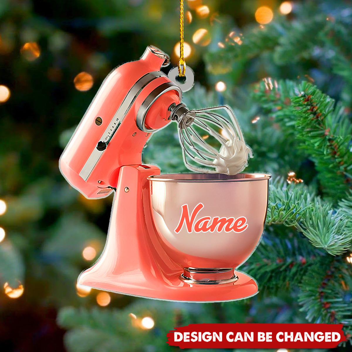 Personalized Baking Mixer Lights Christmas Ornament, Baker Gifts, Christmas Tree Ornament