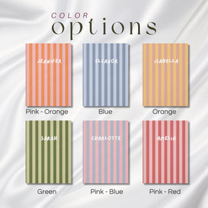 Personalized Striped Journal Hardcover, Custom Stripe Notebook