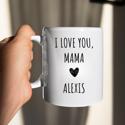 Mom Photo Portrait Mug, I Love You Mama, Custom Photo Mom Mug, Mother's Day Gift For Mom