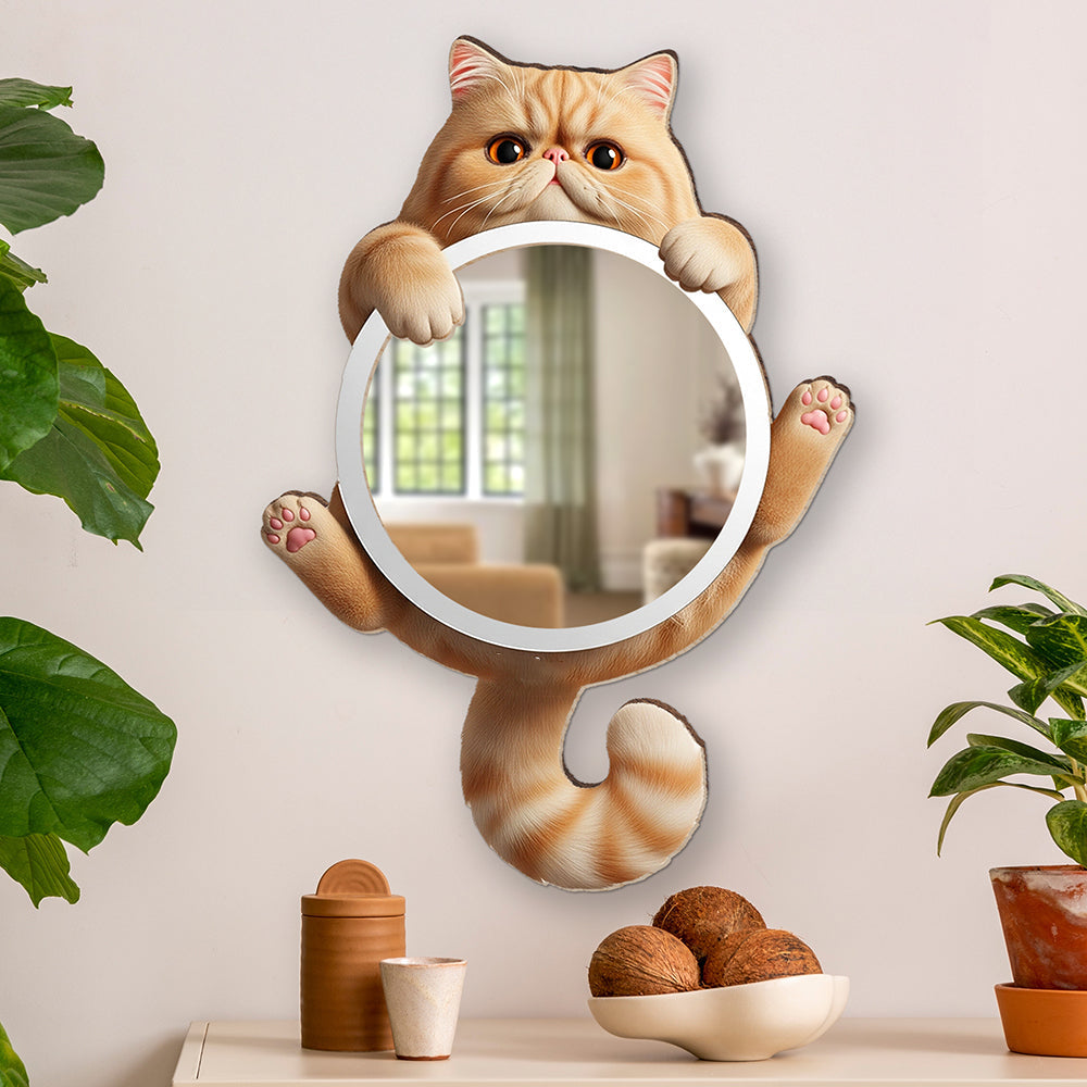 Cute Cat Mirror - Personalized Gifts For Cat Lovers Birthday Girt For Cat Mom, Cat Dad , Home Decor Gift Housewarming Gift