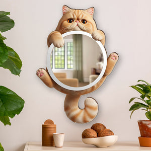Cute Cat Mirror - Personalized Gifts For Cat Lovers Birthday Girt For Cat Mom, Cat Dad , Home Decor Gift Housewarming Gift