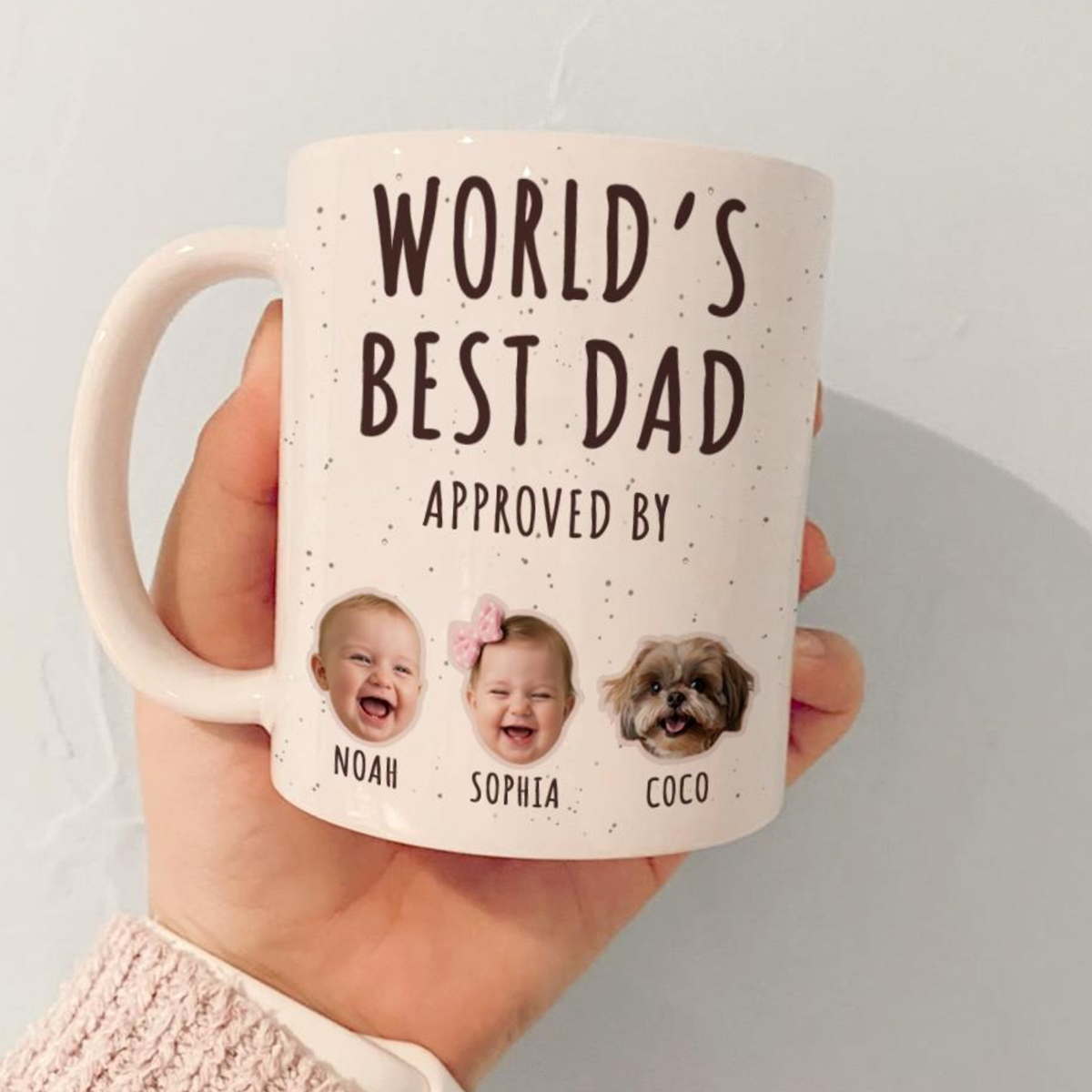 Custom Baby Face Mug for Dad Personalized Fathers Day Kids Photo Mug with Baby Photo Gift from Kids Picture Babies Faces Mug from Wife Daddy