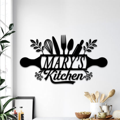 Custom Metal Sign for Kitchen Led Light, Kitchen Name Sign, Gift for Mom Grandma, Kitchen Wall Decor, Mothers Day Gift, Chef Sign, Tools