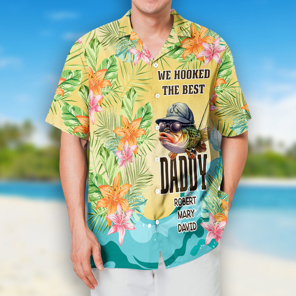 Dad Taught Me How To Fish - Personalized Hawaiian Shirt - Gift For Fishing Dad, Father's Day Gift Idea