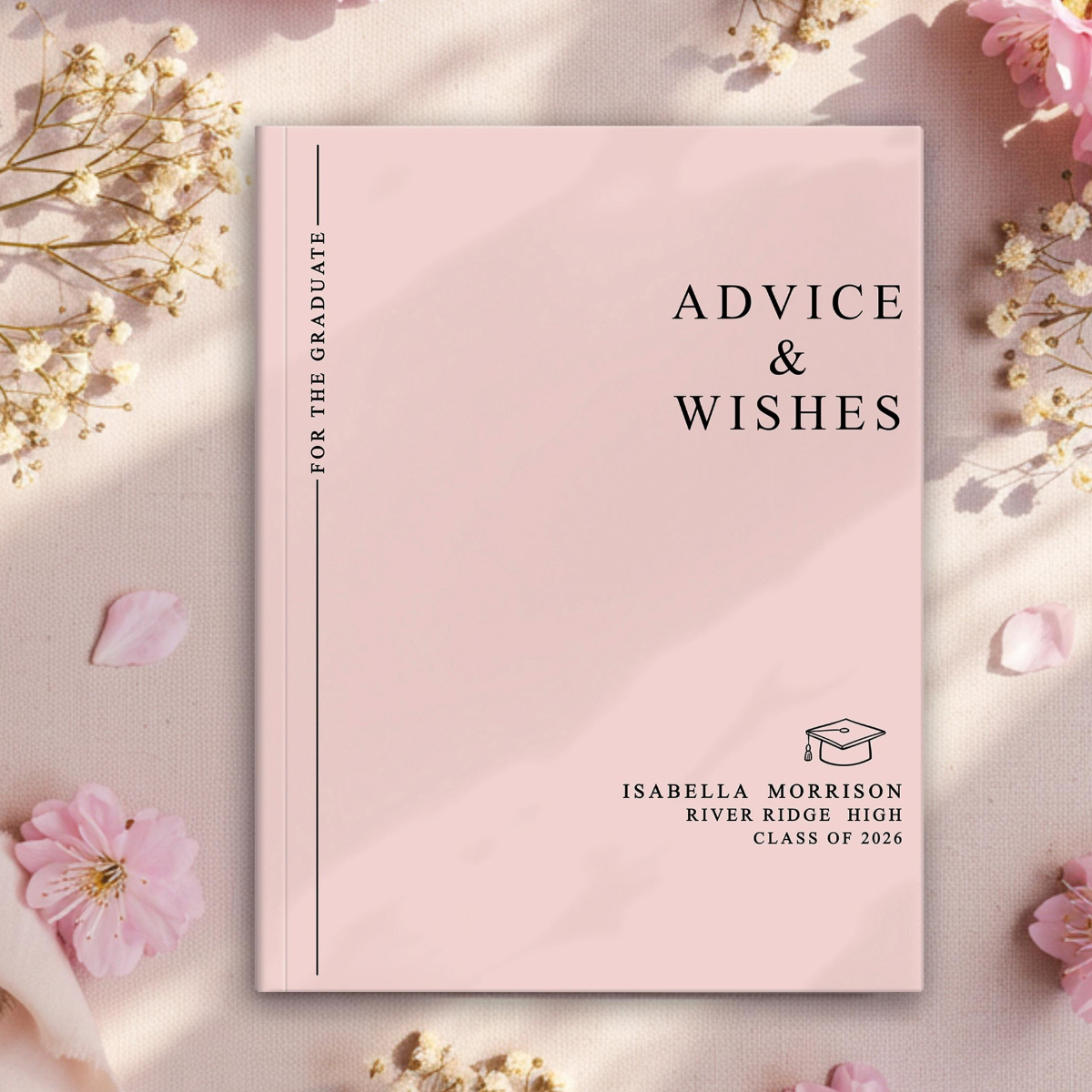 Advice & Wishes Graduation Book - Class of 2026 - Personalized Graduate Guest Book - His or Her Memory Keepsake