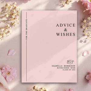 Advice & Wishes Graduation Book - Class of 2026 - Personalized Graduate Guest Book - His or Her Memory Keepsake