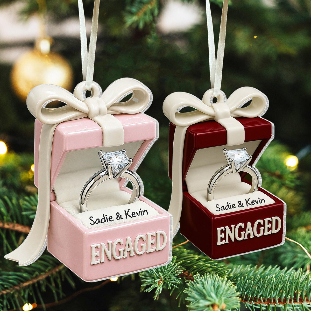 Personalized Engagement Gift, Custom Engaged Ornament, Future Mrs, Future Mr Ornament, Christmas Couples Gift, Anniversary Gift For Couples