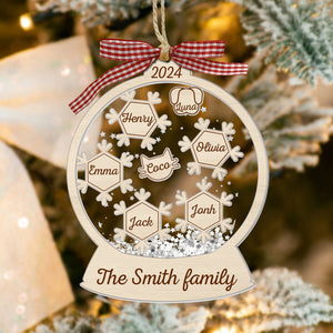 Christmas Family Snow Globe - Personalized 4D Shaker Ornament - Christmas Gift For Family