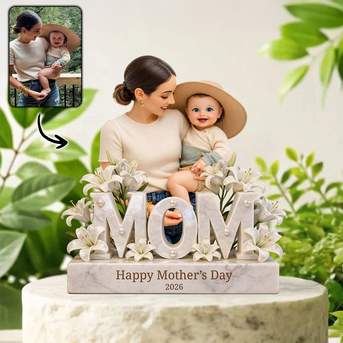 Floral Mom Keepsake with Photo - Personalized Mother Custom Shaped Acrylic Plaque 2_20498fa5-e3e2-4d5c-9bbc-669f70ef8fc3.jpg