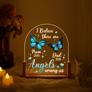 I Believe There Are Angels Among Us - Personalized 3D LED Light Wooden Base - Gift For Mom, Mother's Day Gift