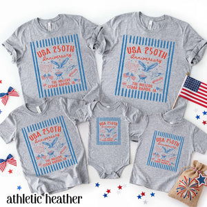 4th of July Family Name Shirt Matching Fourth of July American Flag Tee Personalized Family Crew Tshirt Patriotic Freedom Baby Outfits