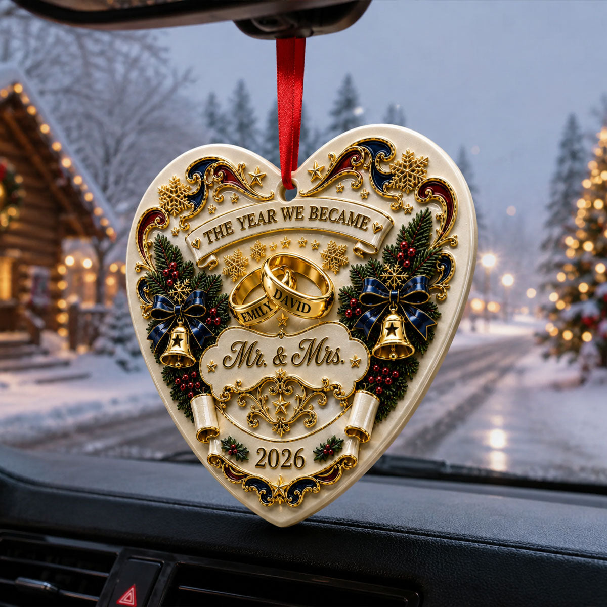 The Year We Became Mr & Mrs Ornament - Real 3D Raised Ornament