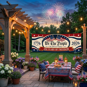 Personalized We The People Banner: Custom 250th Anniversary 1776-2026 Outdoor Decor
