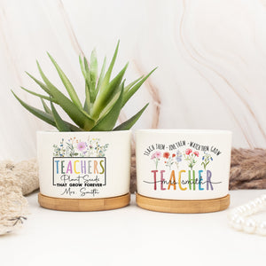 Custom Teacher Appreciation Gift,Thank You Teacher Plant Pot, Flower Pot for Teacher, End Of Year Gift, Thank You Gifts, Leaving School Gifts