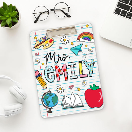 Teacher Appreciation Gifts, Personalized Teacher Clipboard, Custom Acrylic Clipboard With Teacher Name, Teacher Gifts, Back to School Gift