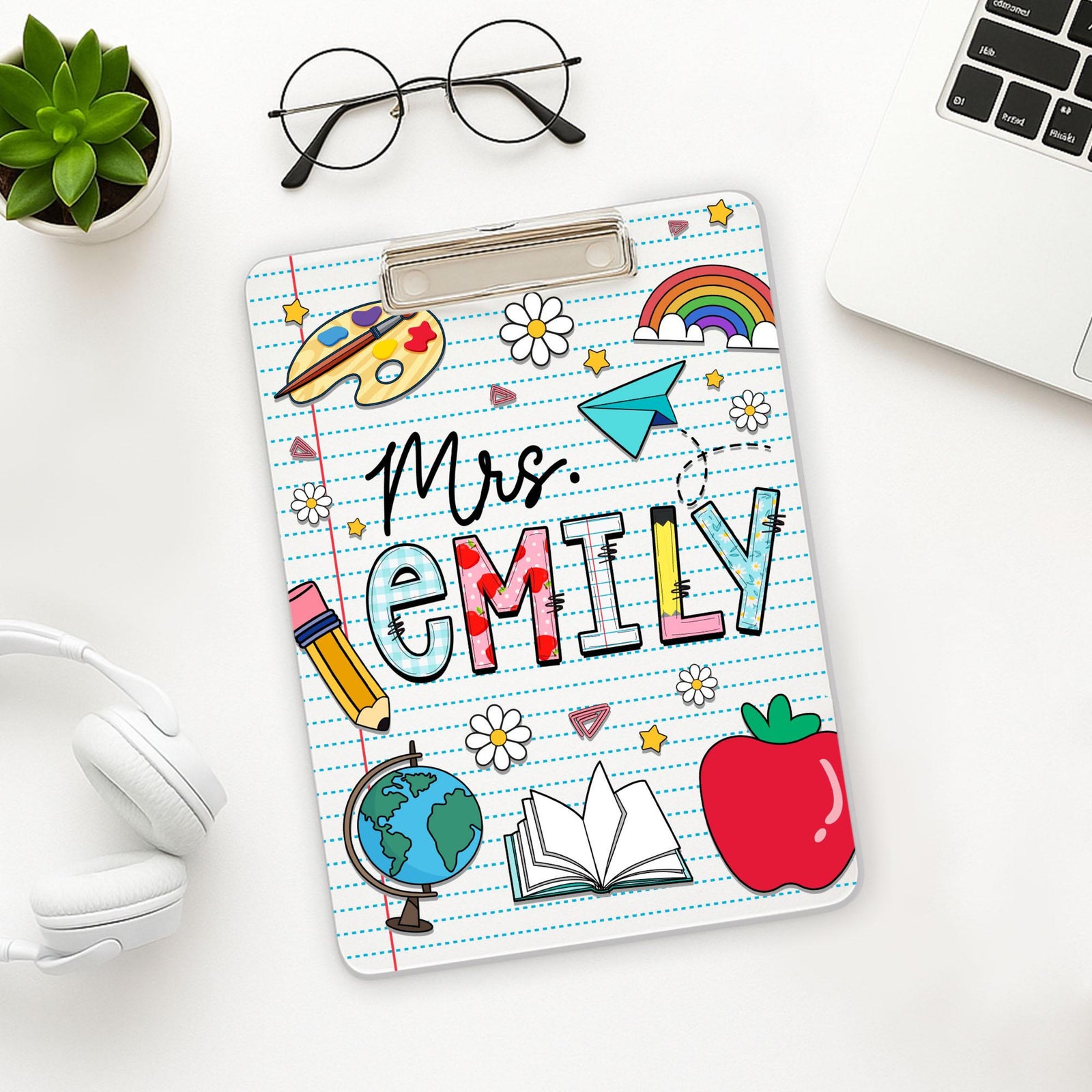 Teacher Appreciation Gifts, Personalized Teacher Clipboard, Custom Acrylic Clipboard With Teacher Name, Teacher Gifts, Back to School Gift