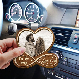 Custom Photo Car Visor Clip - Personalized Anniversary Wedding Gifts For Husband And Wife, Him And Her - Our Bond Feels Natural