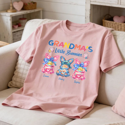 Grandma's Little Colorful Bunnies - Personalized Shirt - Easter Shirt for Mom, Grandma