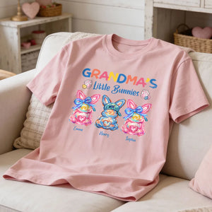 Grandma's Little Colorful Bunnies - Personalized Shirt - Easter Shirt for Mom, Grandma