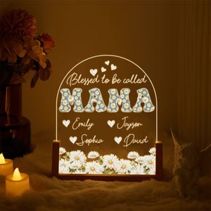 Blessed To Be Called Mama Wildflower - Perssonalized Desk Name Plate - Gift For Mom, Mother's Day Gift