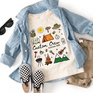 Custom Camping Crew 2026 Shirt, Matching Cousin Crew Camp T-shirt, Kids Summer Camp Shirt, Camper Sweatshirt, Camp Birthday Boy Sweater