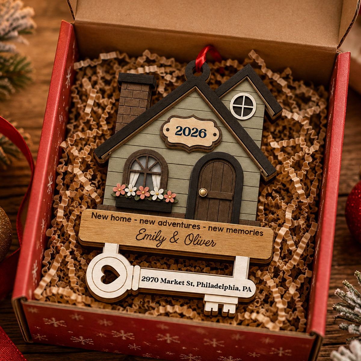 My 1st Christmas In New Home - Wood Ornament - Personalized Christmas Gifts