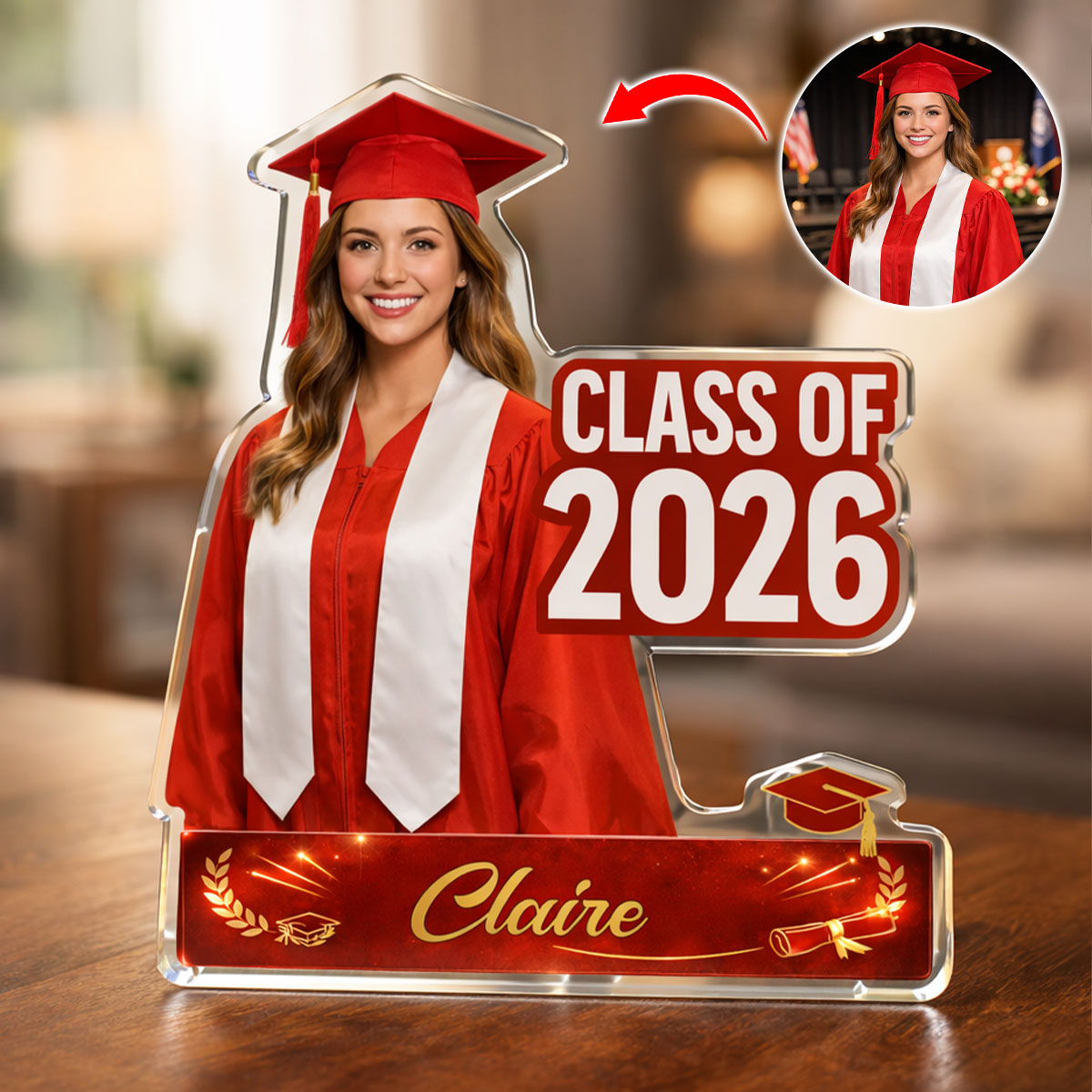Graduation Acrylic Block, Personalized Photo Grad Gift 2026